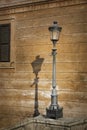 Single retro lamp post in Rome, Italy Royalty Free Stock Photo