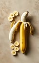 a banana with a bunch of bananas on it