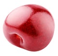 Single ripe cherry isolated on white Royalty Free Stock Photo