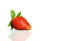 Single ripe strawberry isolated on white background Royalty Free Stock Photo