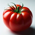 A fresh ripe tomato isolated against white