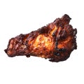 SIngle roasted chicken wing isolated on a white background Royalty Free Stock Photo