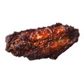 SIngle roasted chicken wing isolated on a white background Royalty Free Stock Photo