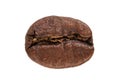 Single roasted coffee bean isolated on a white Royalty Free Stock Photo