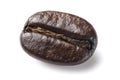 Single roasted coffee bean on white background Royalty Free Stock Photo