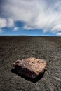 Single Rock on Sparse Volcanic Surface