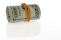 Single Roll Of Hundred Dollar Bills Royalty Free Stock Photo