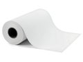 Single roll of white paper on white background Royalty Free Stock Photo