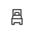 Single room bed line icon