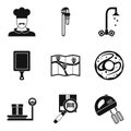 Single room icons set, simple style