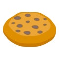 Single round chocolate chip cookie lying flat Royalty Free Stock Photo
