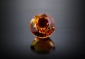 Single round citrine gemstone.