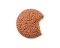 Single round ginger biscuit with crumbs Royalty Free Stock Photo