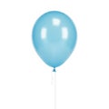 Single Light Blue Balloon Floating on a White Background helium Royalty Free Stock Photo