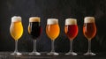 Assorted Beers in a Row Royalty Free Stock Photo