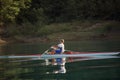 Single rower at sunrise Royalty Free Stock Photo