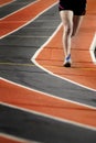 Single Runner Running a Race on a Track Sports Competition