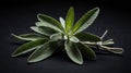 single sageherb in a black ai generated Royalty Free Stock Photo