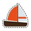 single sailboat icon image
