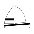 single sailboat icon image
