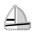 single sailboat icon image