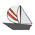 Single sailboat icon image