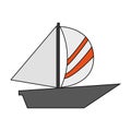 Single sailboat icon image