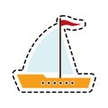 Single sailboat icon image