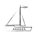 Single sailboat icon image