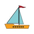 Single sailboat icon image