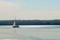 Single sailboat on a lake