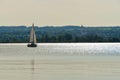 Single sailboat on a lake