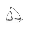 Single sailboat line icon
