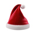 Single Santa Claus red hat isolated on white background Royalty Free Stock Photo