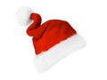 Single Santa Claus red hat isolated on white background Royalty Free Stock Photo