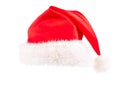 Single Santa Claus red hat isolated on white Royalty Free Stock Photo