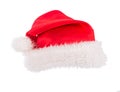Single Santa Claus red hat isolated on white Royalty Free Stock Photo