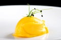 Single scoop of a colourful orange tropical mango ice cream Royalty Free Stock Photo