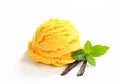 Single scoop of yellow ice cream