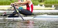 Single scull women's rowing start