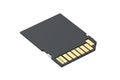 Single SD card isolated on white background. SDXC memory stick. Royalty Free Stock Photo