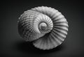 single seashell resting on a plain black background Royalty Free Stock Photo