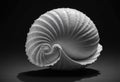 single seashell resting on a plain black background Royalty Free Stock Photo