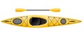 Single-seater kayak with double paddle - canoe top view