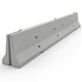 A Gray Concrete Jersey Barrier Section with Holes and Metal Loops on a White Background Royalty Free Stock Photo