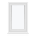 Single section window with plastic frame and handle realistic vector closed clean transparent glass