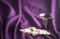 Christian Communion on a Purple Background
