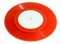 Single seven inch red vinyl record Royalty Free Stock Photo