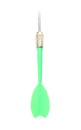 Single sharp green dart on white