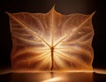 A single sheet of translucent paper illuminated from behind, creating a glowing effect and showing its fibers